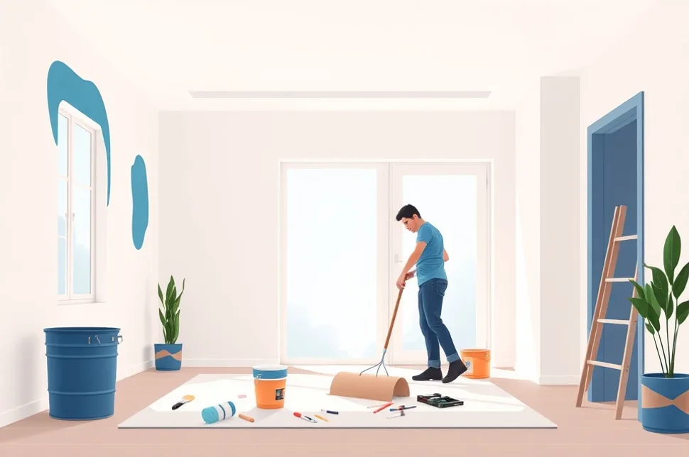 Intérieur rénové après travaux de peinture à Roquebrune-Cap-Martin